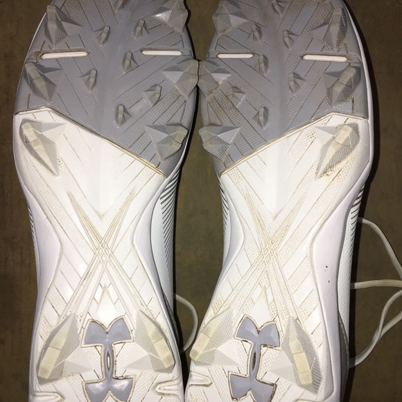 UA Leadoff Low RM Cleats White Silver Men Sz 9.5 - Picture 8 of 16